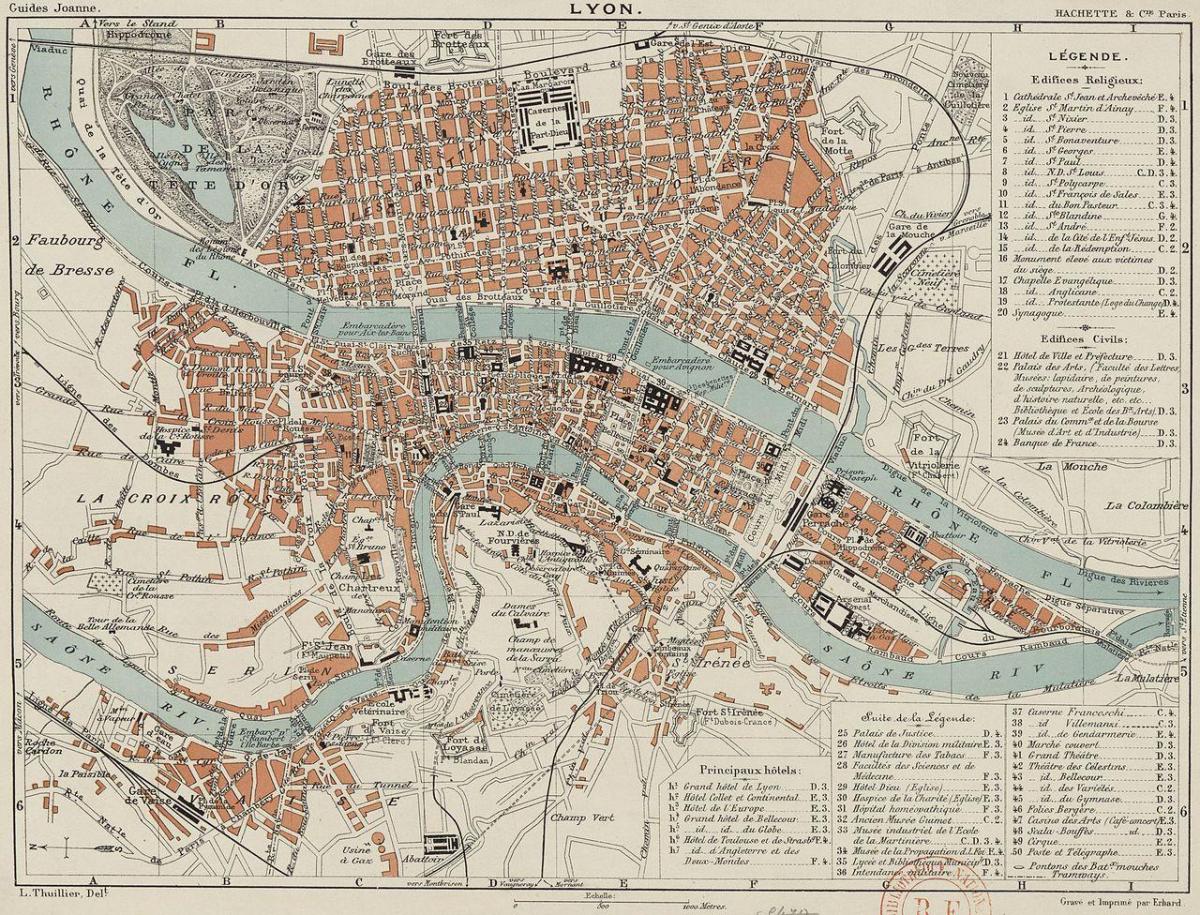 Historische Karte von Lyon