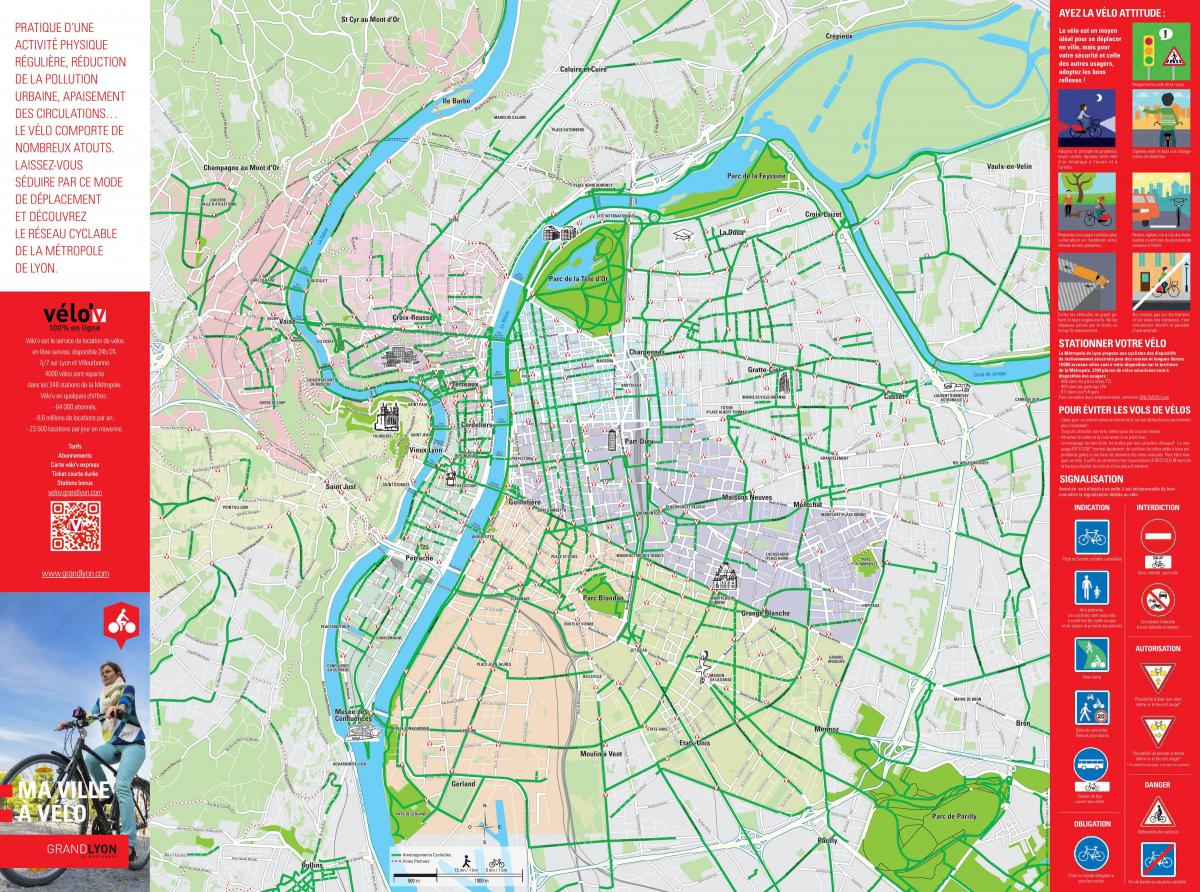 Lyon Radwegkarte
