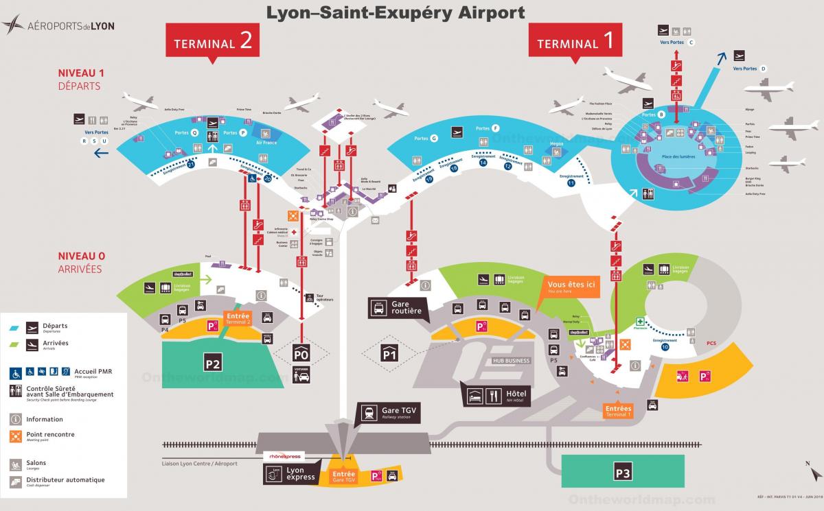 Flughafen Lyon Terminalplan