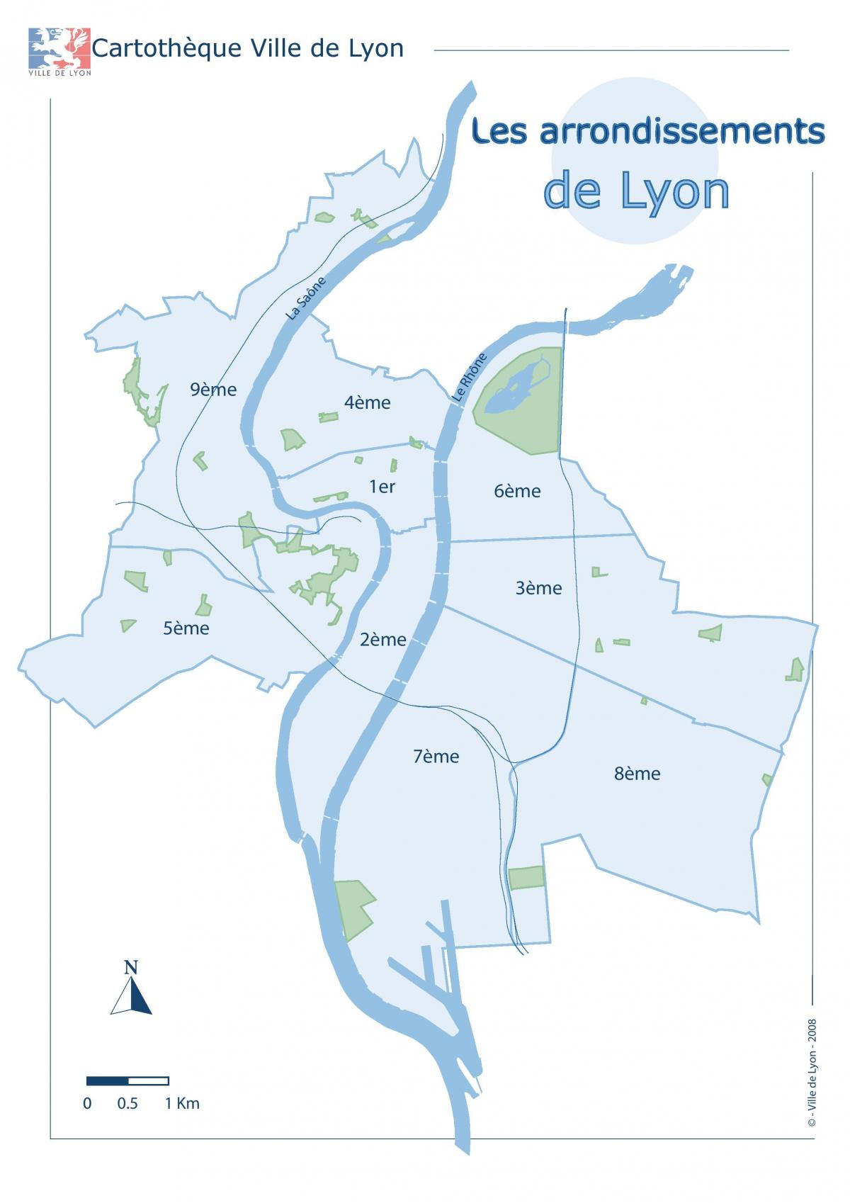 Stadtplan von Lyon