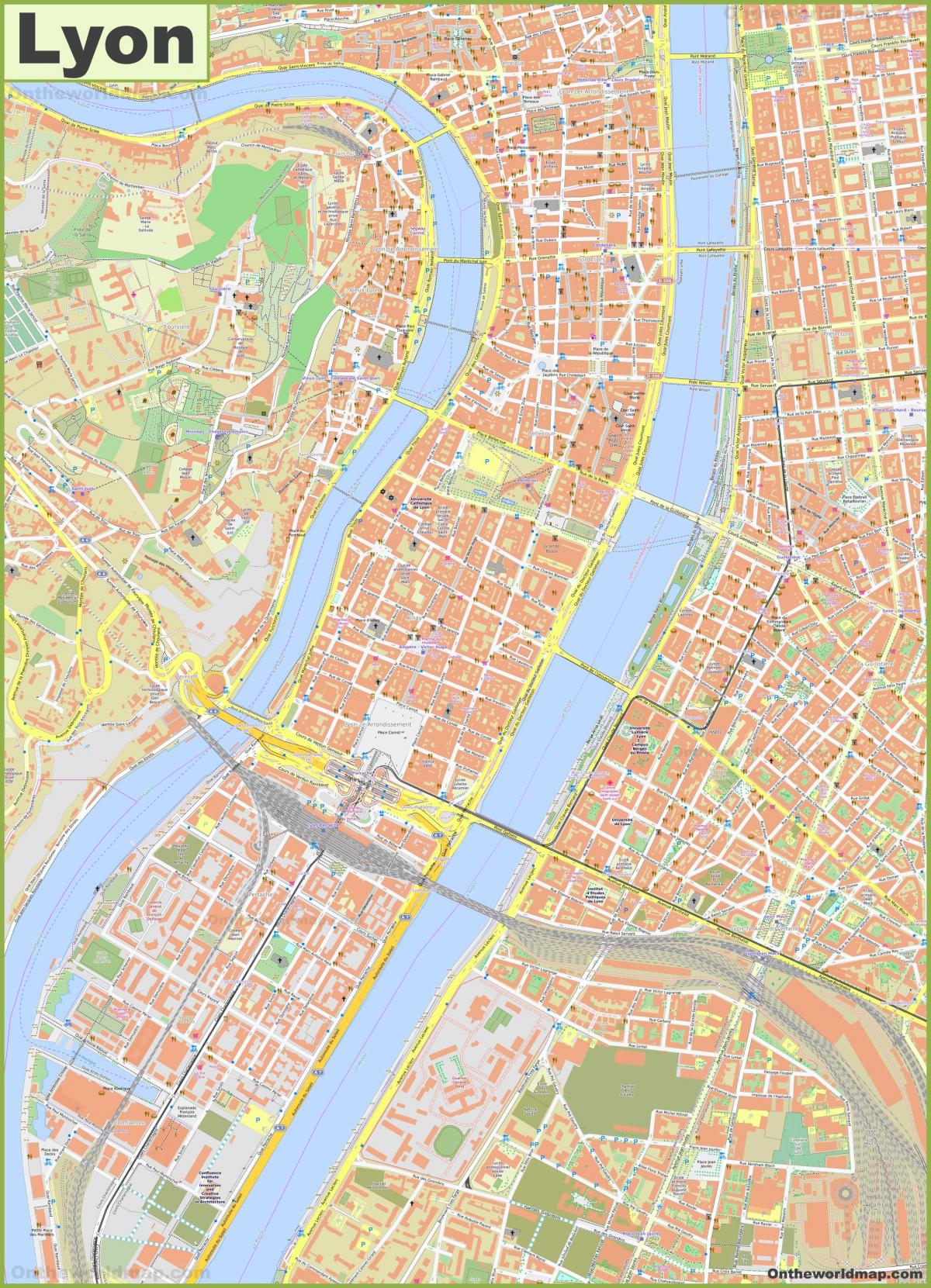 Lyon Straßenkarte